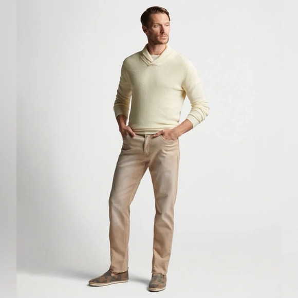 NEW Peter Millar Crown Crafted Savona Waffle Popover Shawl Sweater Summer Ivory - Picture 8 of 9